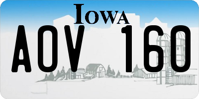 IA license plate AOV160