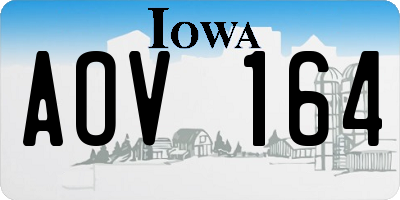 IA license plate AOV164