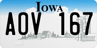 IA license plate AOV167