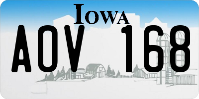 IA license plate AOV168