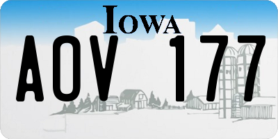 IA license plate AOV177