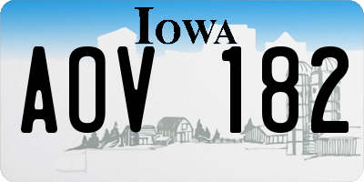IA license plate AOV182