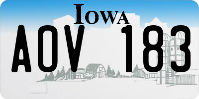 IA license plate AOV183