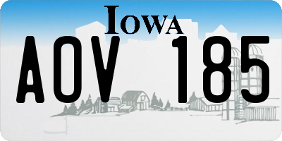 IA license plate AOV185