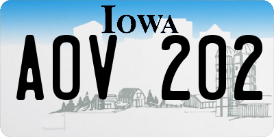 IA license plate AOV202