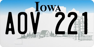 IA license plate AOV221