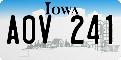 IA license plate AOV241