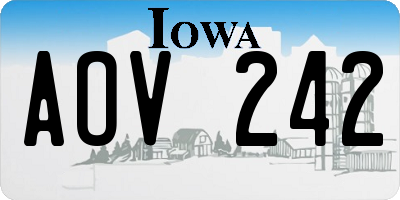 IA license plate AOV242