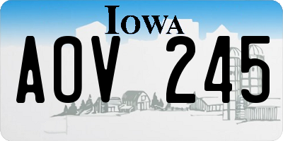 IA license plate AOV245