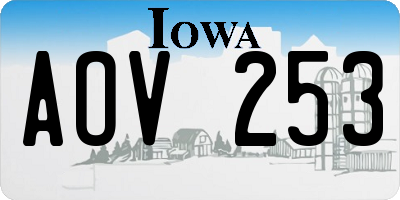 IA license plate AOV253