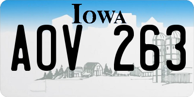 IA license plate AOV263
