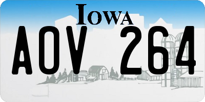 IA license plate AOV264