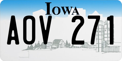 IA license plate AOV271