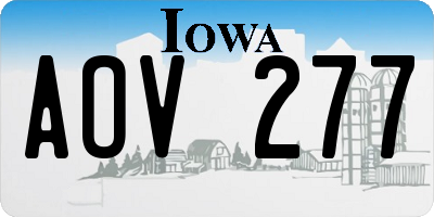 IA license plate AOV277