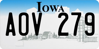IA license plate AOV279