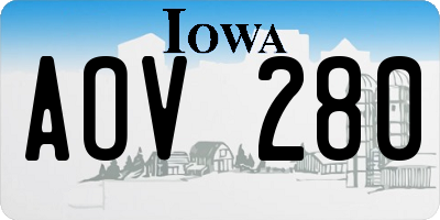 IA license plate AOV280