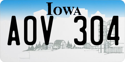 IA license plate AOV304