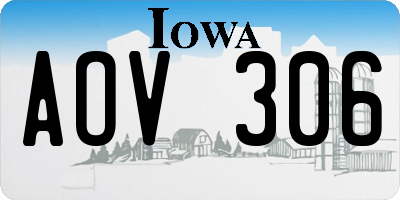 IA license plate AOV306