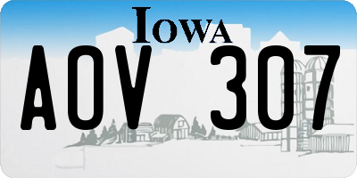 IA license plate AOV307