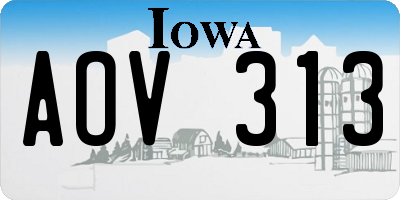 IA license plate AOV313