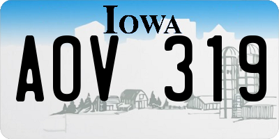 IA license plate AOV319