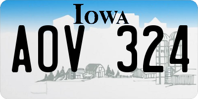 IA license plate AOV324