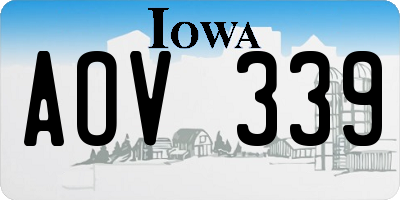 IA license plate AOV339