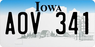 IA license plate AOV341