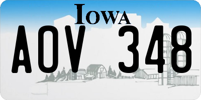 IA license plate AOV348