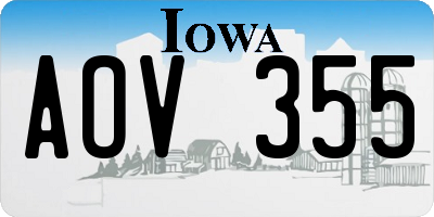 IA license plate AOV355