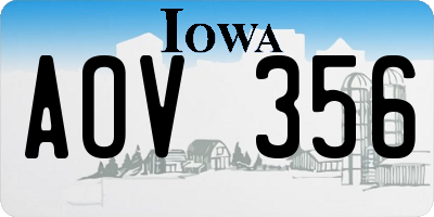 IA license plate AOV356