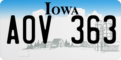 IA license plate AOV363