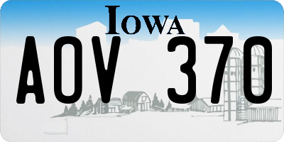 IA license plate AOV370