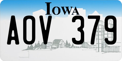 IA license plate AOV379