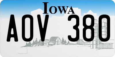 IA license plate AOV380