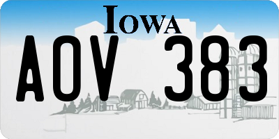 IA license plate AOV383