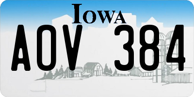 IA license plate AOV384