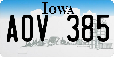 IA license plate AOV385
