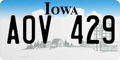 IA license plate AOV429