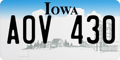 IA license plate AOV430