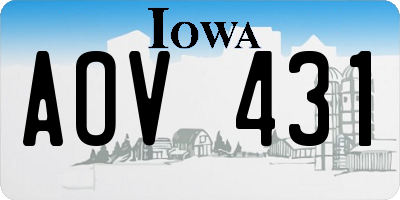 IA license plate AOV431