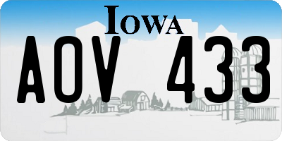 IA license plate AOV433