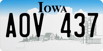 IA license plate AOV437