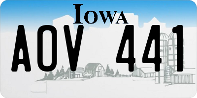 IA license plate AOV441