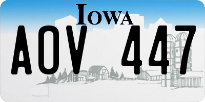 IA license plate AOV447