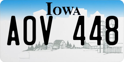 IA license plate AOV448