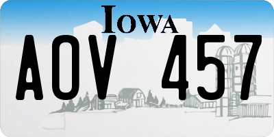 IA license plate AOV457