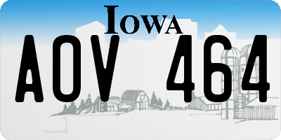 IA license plate AOV464