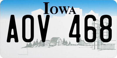 IA license plate AOV468