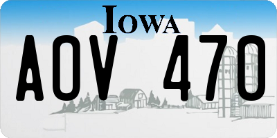 IA license plate AOV470